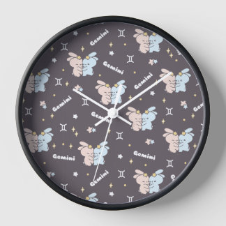 Horloge Embrasage Twin Bunnies - Gemini Zodiac Constellati