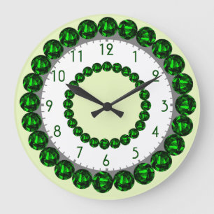 Horloge émeraude avec chiffres