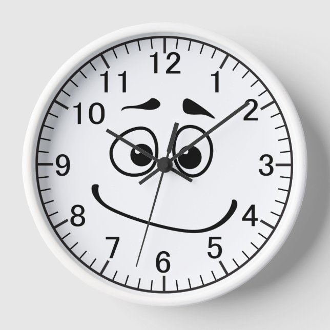 Horloge Emoji Visage Caractère Expression Dessin (Recto)