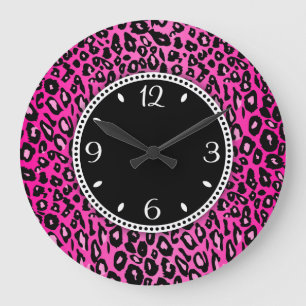 Horloge Empreinte de léopard rose