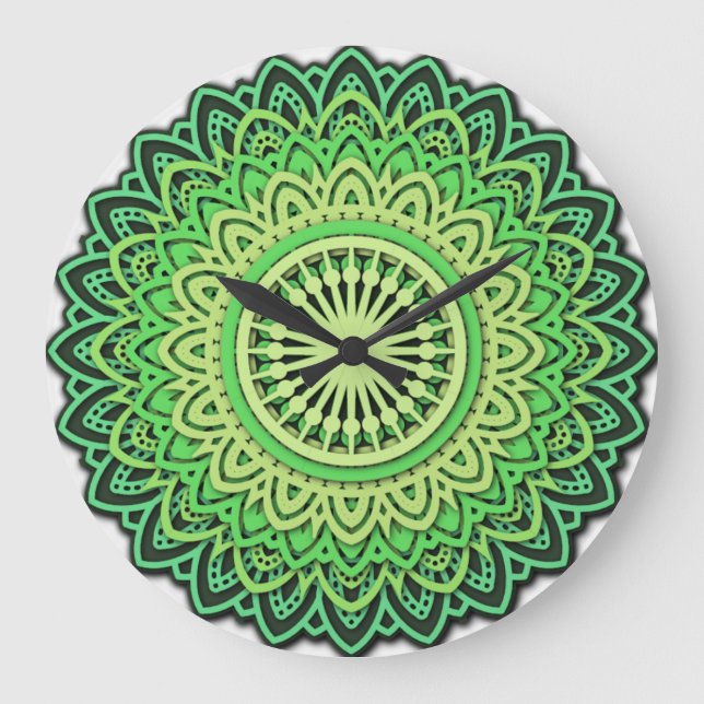 Horloge en Acrylique Circular Mandala Pattern Large Clock (Front)