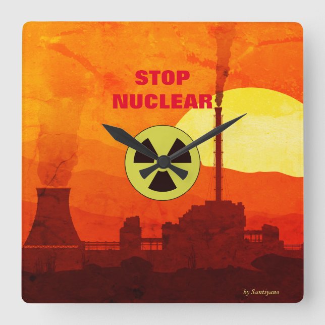 Horloge en Acrylique ' Stop Nuclear' (Recto)
