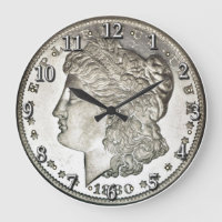 Horloge en argent Morgan avec chiffres