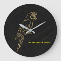 Horloge en marbre de perroquet Macaw or luxe