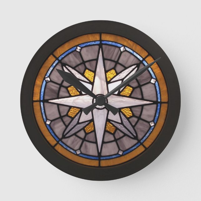 Horloge en verre de Rose de compas (Recto)