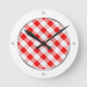 Horloge En vichy rouge et blanc