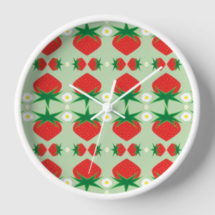 Horloge encadrée en bois de fraise