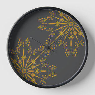 Horloge encadrée en bois de Mandala Retro