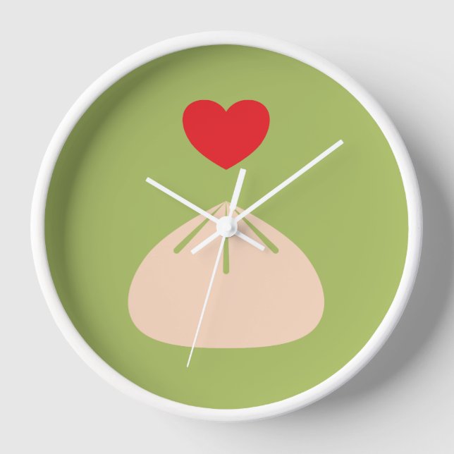 Horloge encadrée en bois Matcha Love Dumpling (Recto)