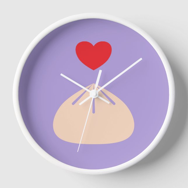 Horloge encadrée en bois Ube (Recto)