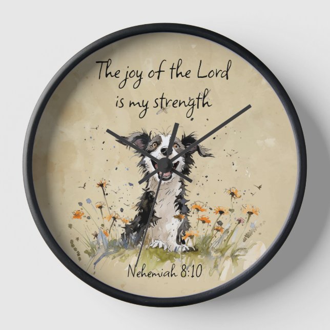 Horloge Encourager la joie du Seigneur est ma force (Recto)