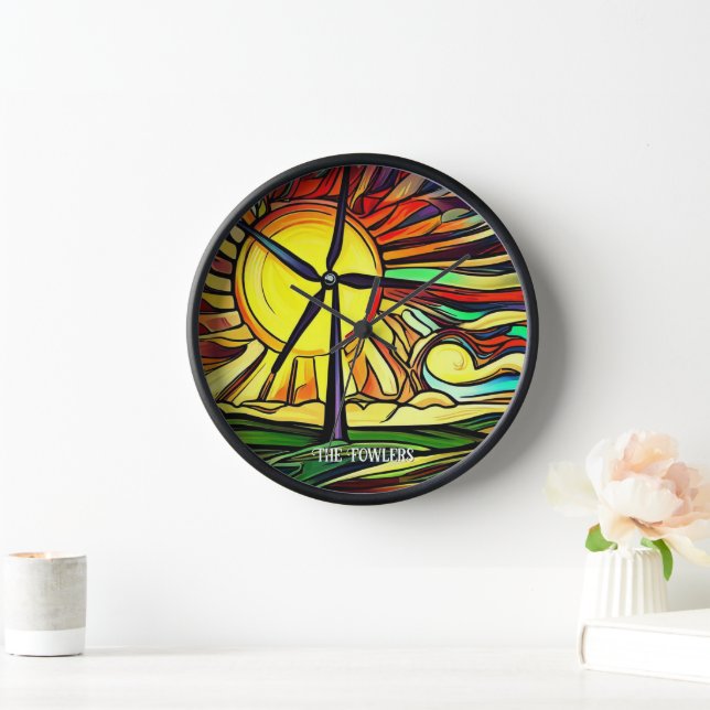 Horloge Énergie solaire et éolienne (Maison)