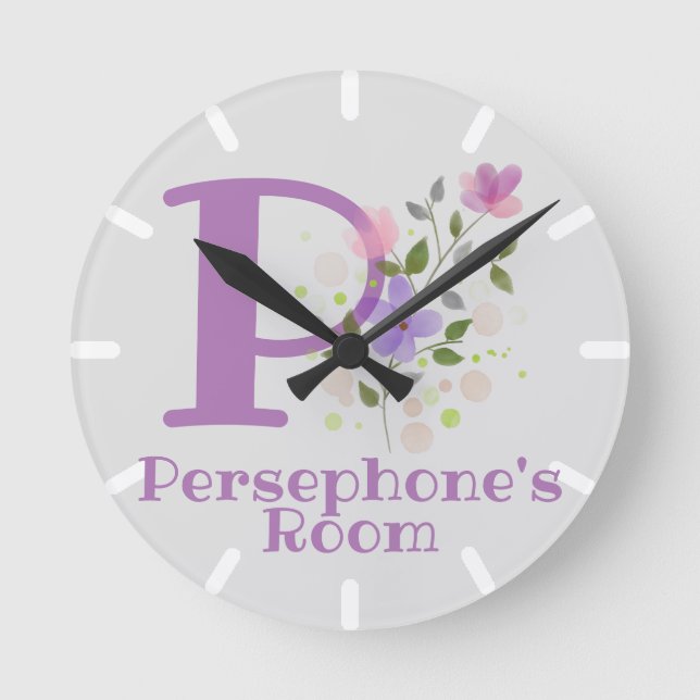 Horloge Enfants avec nom et initiale (Recto)