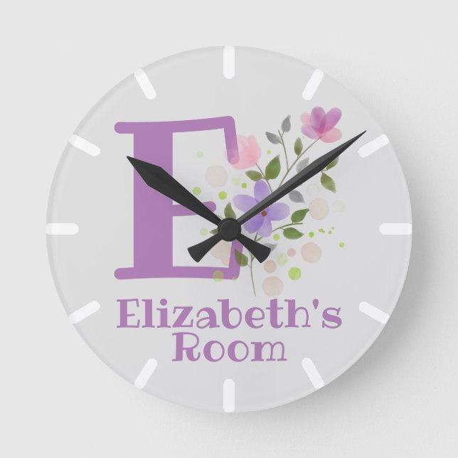 Horloge Enfants avec nom et initiale (Recto)