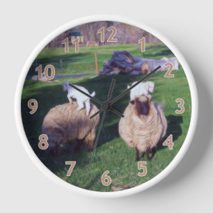 Horloge Enfants sur les moutons