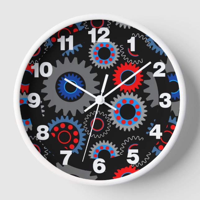 Horloge Engrenages colorés (Recto)