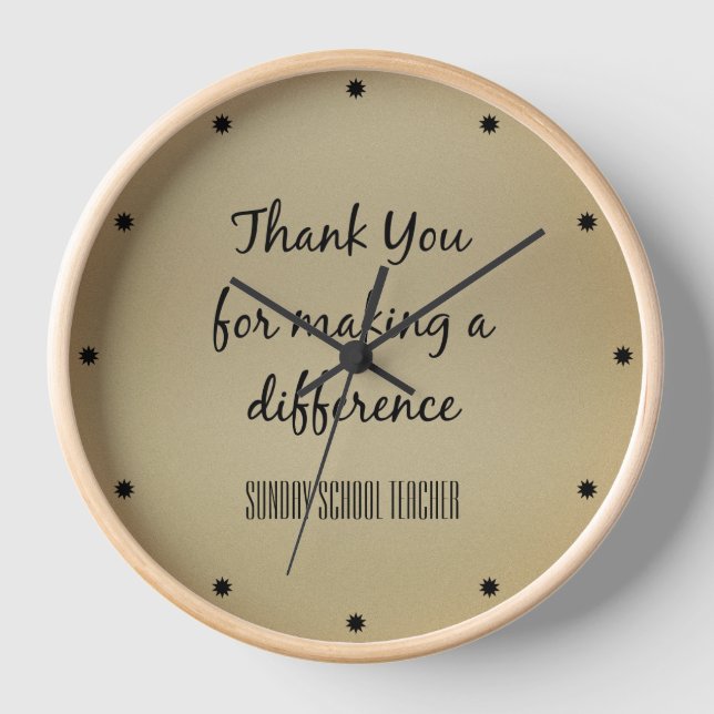 Horloge Enseignant de l'école du dimanche Merci (Recto)