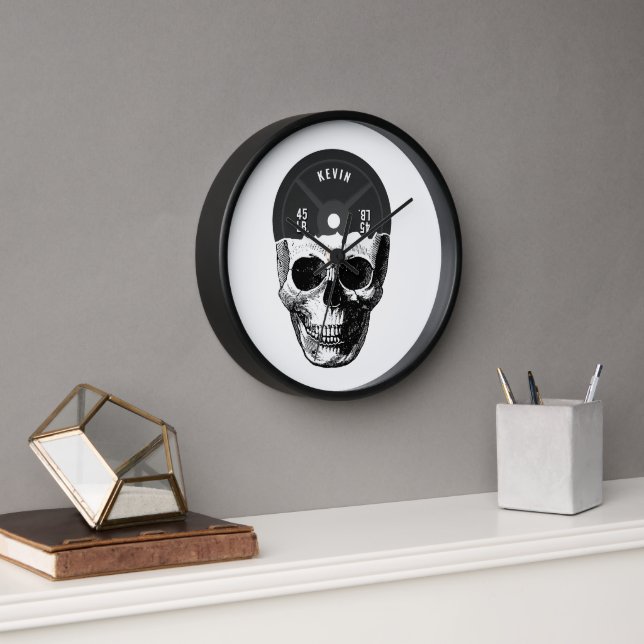 Horloge Entraînement au crâne en plaque de poids Fitness (Bureau)
