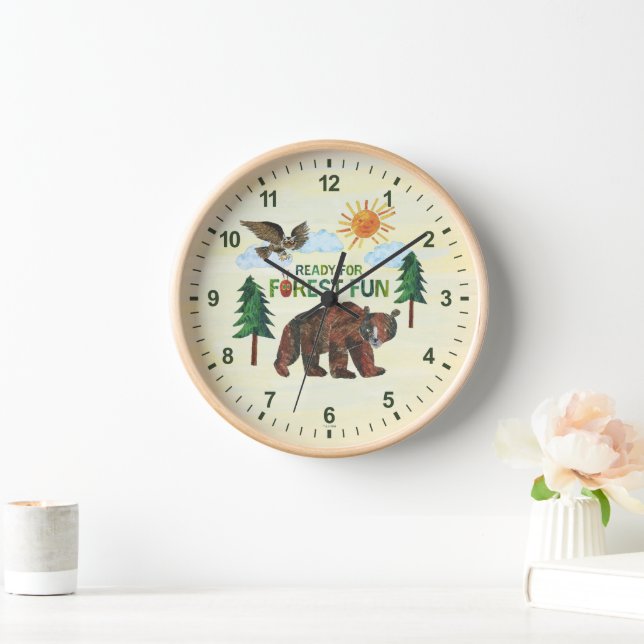 Horloge Eric Carle | Prêt pour le plaisir des forêts (Maison)