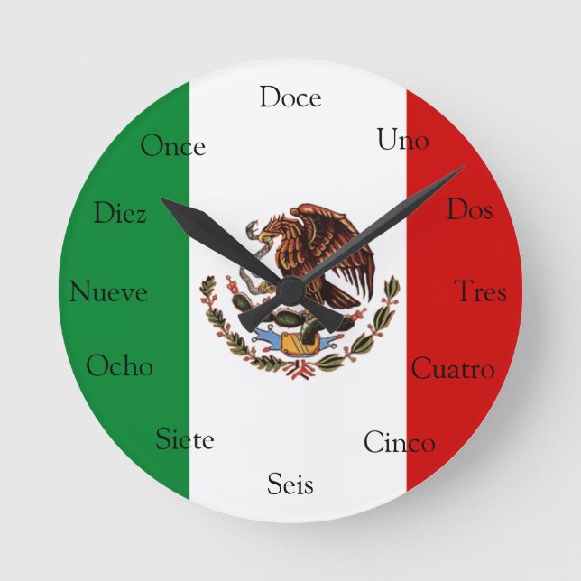 Horloge espagnole avec drapeau mexicain (Recto)
