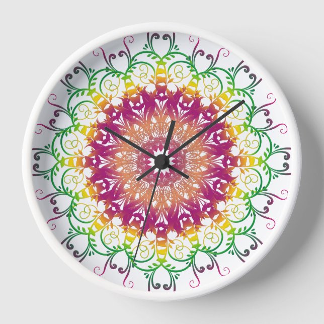 Horloge Ethnic floral mandala. (Recto)