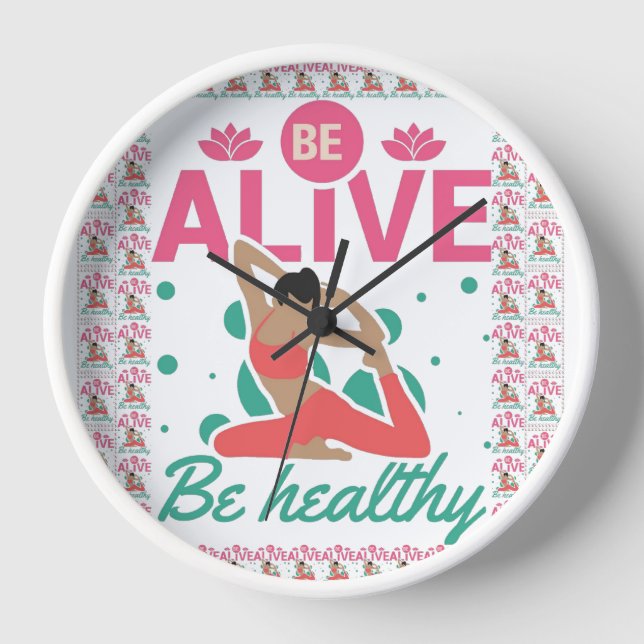 Horloge Être en vie, être en santé - Yoga & bien-être insp (Recto)