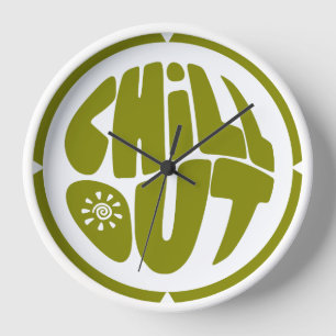 Horloge Expression de lettrage à la main en forme de boule