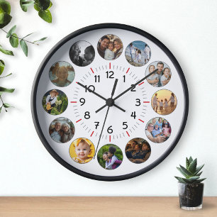 Horloge Famille Papa Maman Enfants Ami Photo Customisée