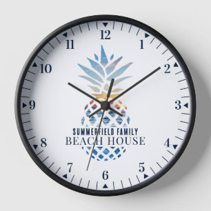 Horloge Family Beach House Tropical Pineappy Custom
