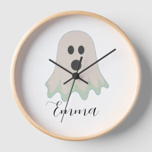 Horloge Fantôme d'Halloween avec nom 