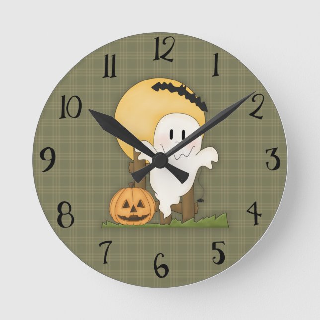 Horloge fantôme d'Halloween mignonne (Recto)