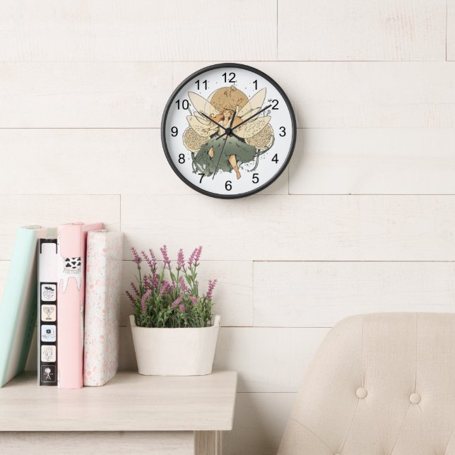 Horloge Fée Enchantante - Imaginaire lunaire (Salle de lecture)