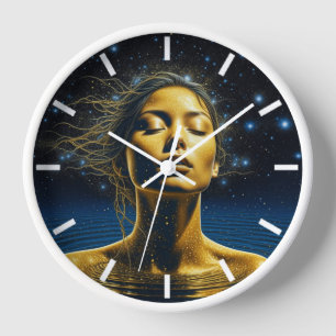 Horloge Femme Éthérée Méditant Sous les Étoiles