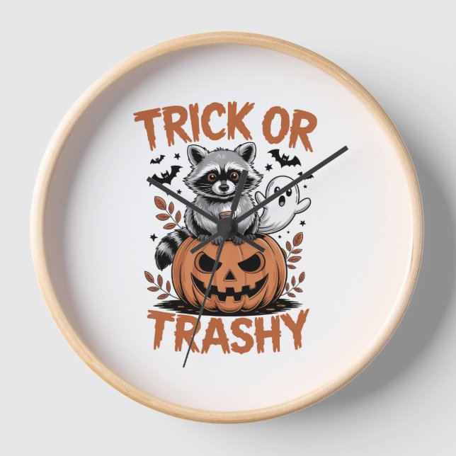 Horloge Feral Halloween Trick ou Trashy (Recto)