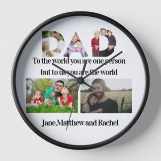 Horloge Fête des pères personnalisée 5 Collage photo