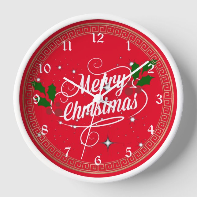 Horloge Fêter Noël, couleurs de fête, (Recto)