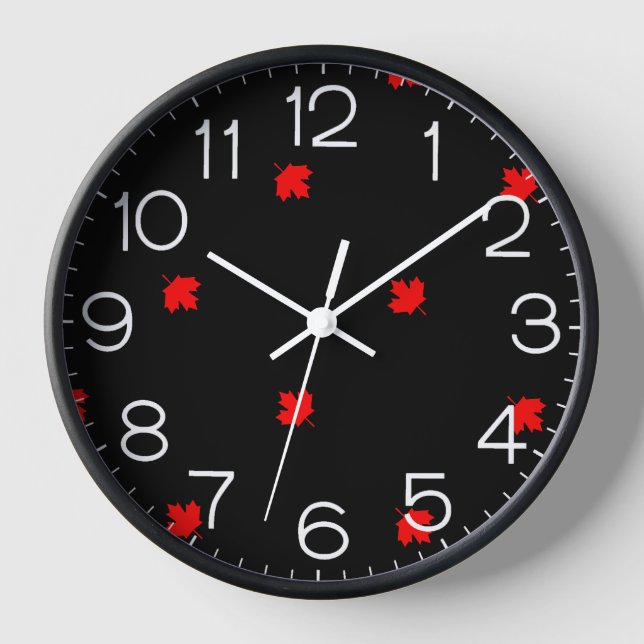 Horloge Feuille d'érable du chalet canadien (Recto)
