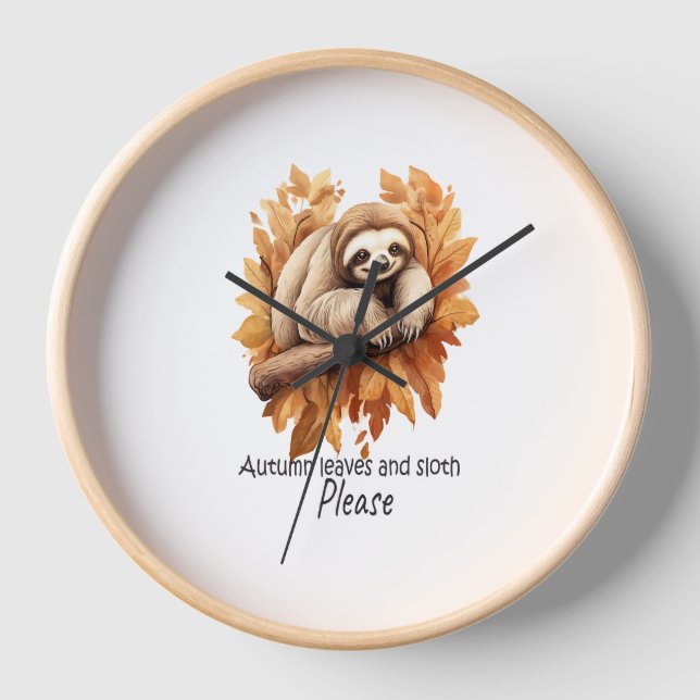 Horloge Feuilles d'automne et fentes S'il vous plaît (Recto)