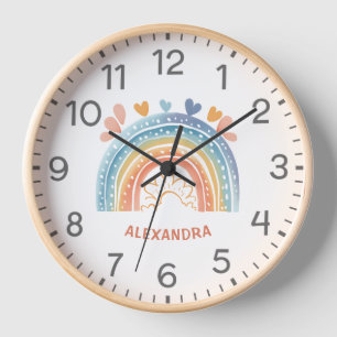 Horloge Filles Jote Boho rose arc-en-ciel Enfants Nursery