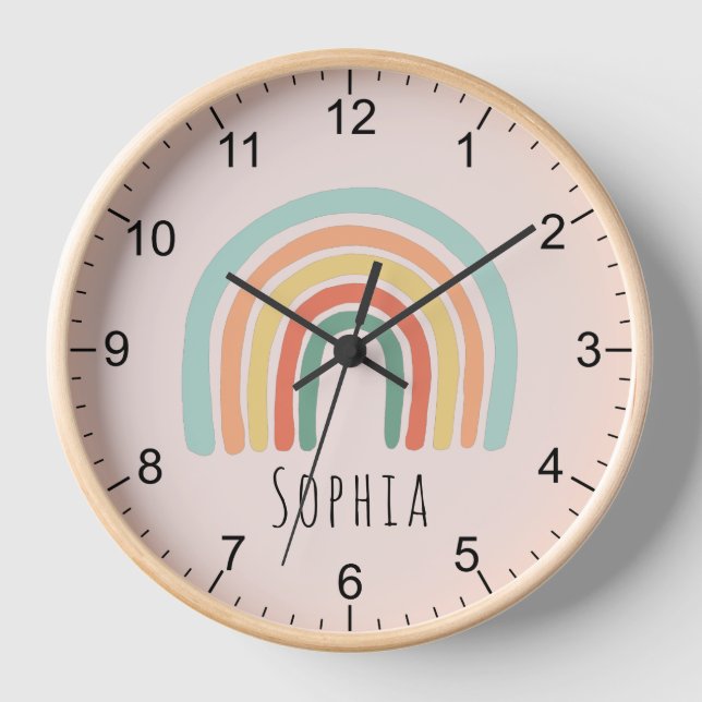 Horloge Filles mignonne Whimsical Rose Rainbow Baby Nurser (Recto)