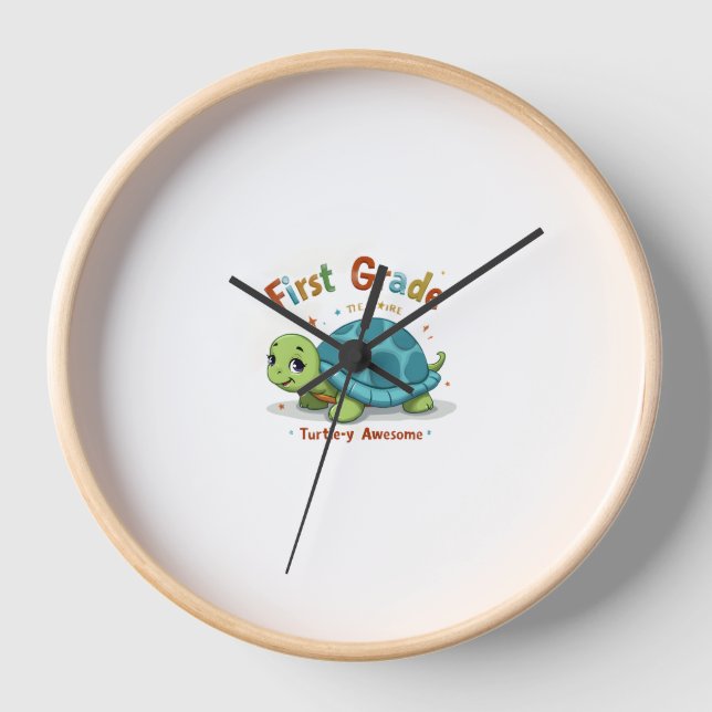Horloge First Grade Turtle-y Awesome 1st Grade Back to Sch (Recto)