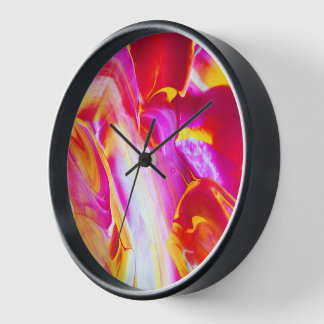 Horloge Flamme liquide - Design orange et jaune brillant