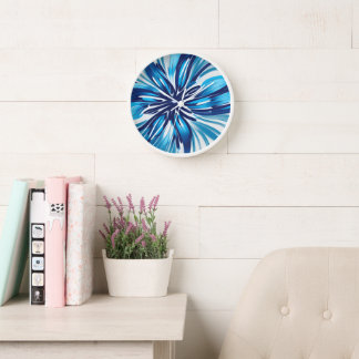 Horloge Fleur bleue Abstraite Art déco
