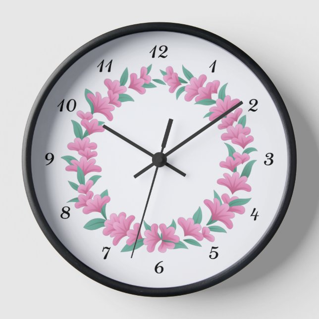 Horloge Floral rose Fleur vert Folithe Garland (Recto)