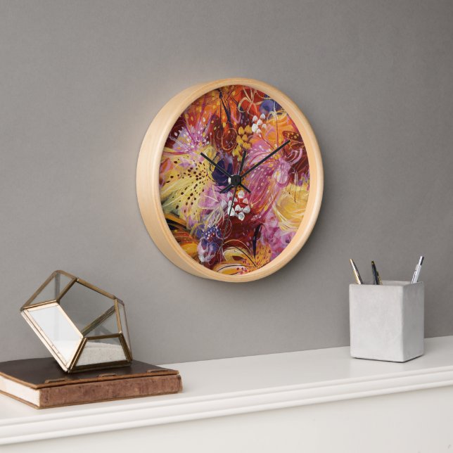 Horloge florale brillante (Bureau)