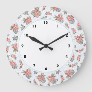 Horloge florale de motif de rose de roses de