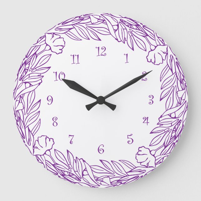 Horloge florale mauve de la décoration (Recto)