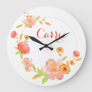 Horloge florale personnalisée
