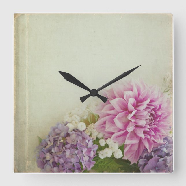 Horloge florale - rose et lavendar (Recto)