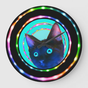 HORLOGE FOLLE DE KITTY D'ÉLOGE AU NÉON !